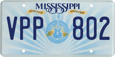 MS license plate VPP802