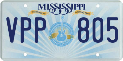MS license plate VPP805