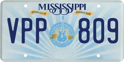 MS license plate VPP809