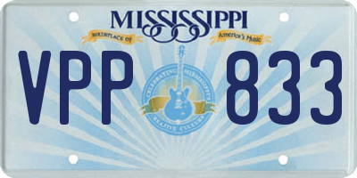 MS license plate VPP833
