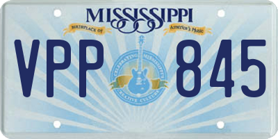 MS license plate VPP845