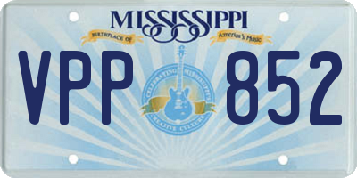 MS license plate VPP852