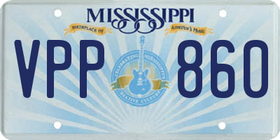 MS license plate VPP860