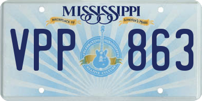 MS license plate VPP863