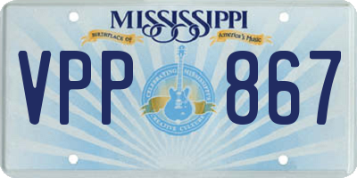 MS license plate VPP867