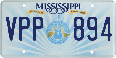 MS license plate VPP894