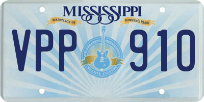 MS license plate VPP910