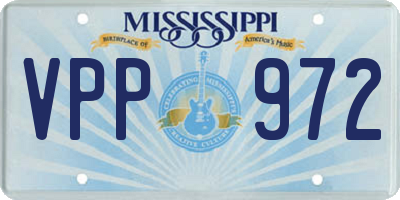 MS license plate VPP972