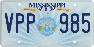 MS license plate VPP985