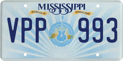 MS license plate VPP993