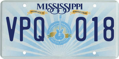 MS license plate VPQ018
