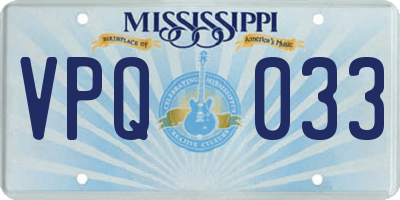 MS license plate VPQ033