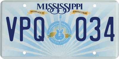 MS license plate VPQ034
