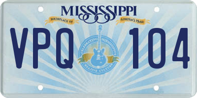 MS license plate VPQ104