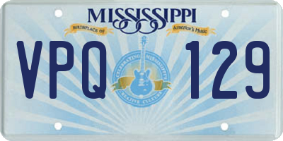 MS license plate VPQ129