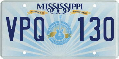 MS license plate VPQ130