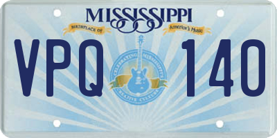 MS license plate VPQ140