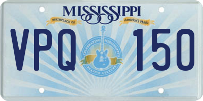 MS license plate VPQ150