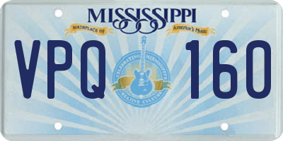 MS license plate VPQ160
