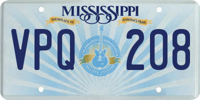 MS license plate VPQ208