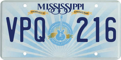 MS license plate VPQ216