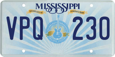 MS license plate VPQ230