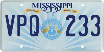 MS license plate VPQ233