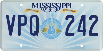 MS license plate VPQ242