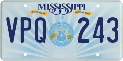 MS license plate VPQ243