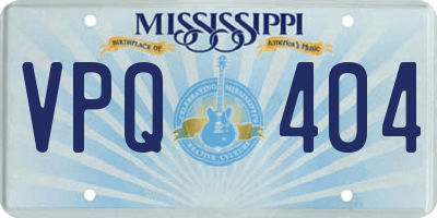 MS license plate VPQ404