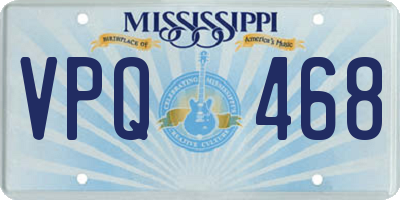 MS license plate VPQ468