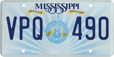 MS license plate VPQ490