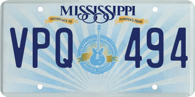 MS license plate VPQ494