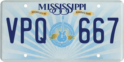 MS license plate VPQ667
