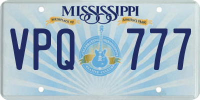 MS license plate VPQ777