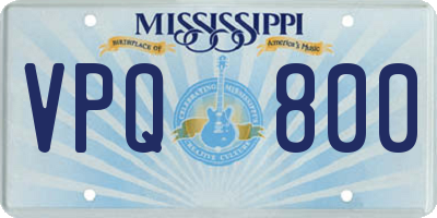 MS license plate VPQ800