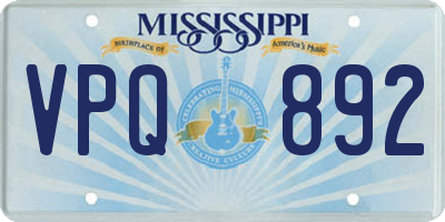 MS license plate VPQ892