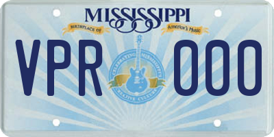 MS license plate VPR000