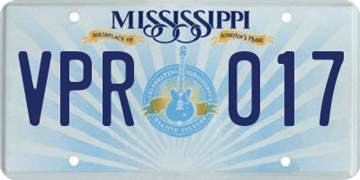 MS license plate VPR017