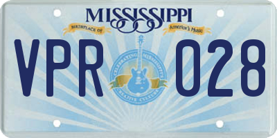MS license plate VPR028