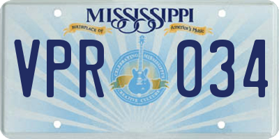 MS license plate VPR034