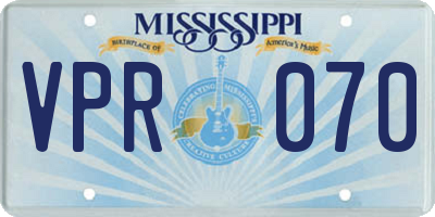 MS license plate VPR070