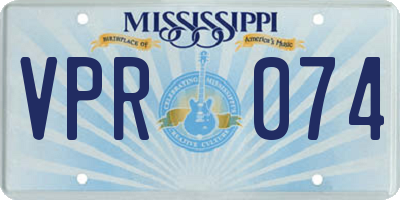 MS license plate VPR074