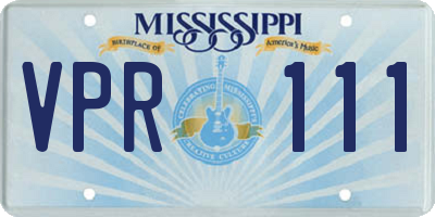 MS license plate VPR111