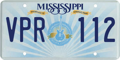 MS license plate VPR112