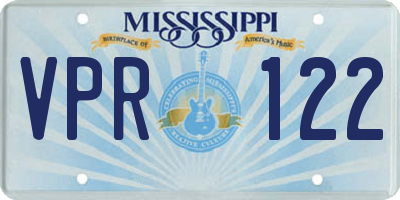 MS license plate VPR122