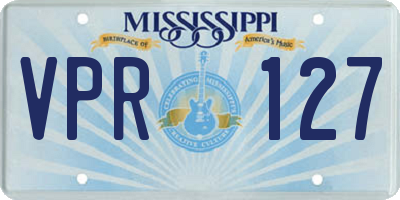 MS license plate VPR127