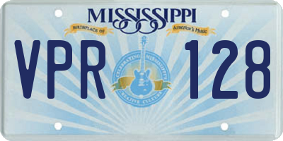 MS license plate VPR128