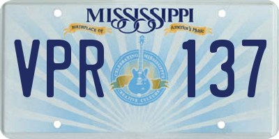 MS license plate VPR137