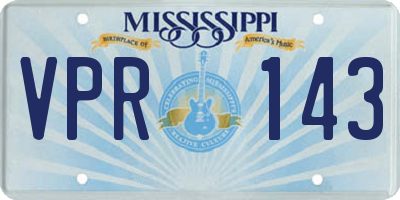 MS license plate VPR143